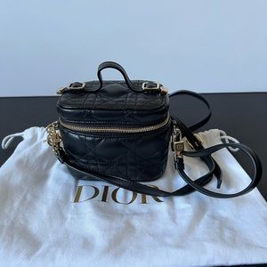 Dior black mini vanity bag